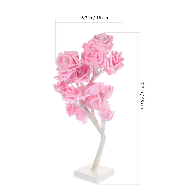 1pc Romantic Rose Night Lamp Tree Shaped Night Light Desktop Decor - Image 2