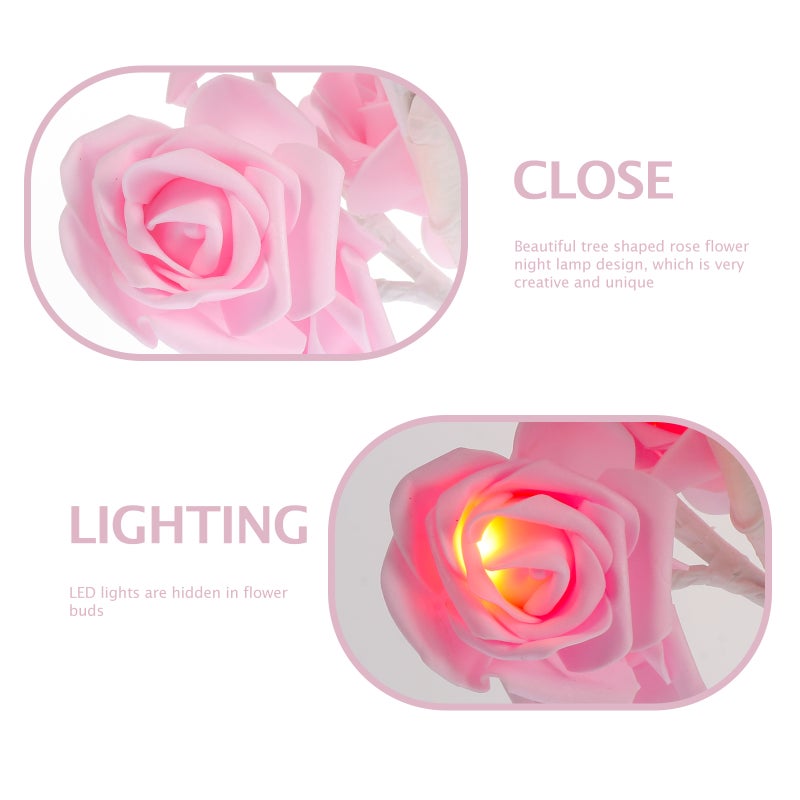 1pc Romantic Rose Night Lamp Tree Shaped Night Light Desktop Decor - Image 3