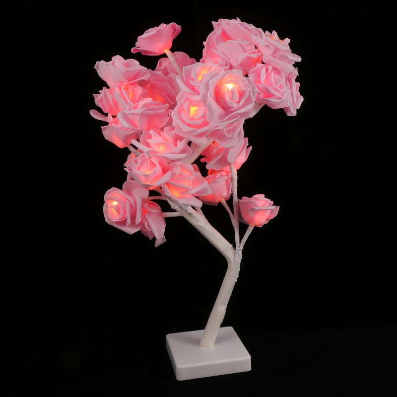 1pc Romantic Rose Night Lamp Tree Shaped Night Light Desktop Decor - Image 1