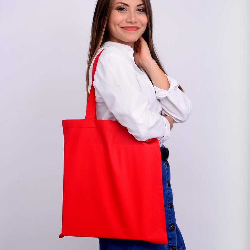 TBF Cotton Canvas Tote Bags 15x16  Reusable Blank Grocery Shopping Totes for DIY Printing Embroidery - Image 3