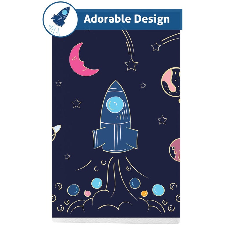 FRIENDLY CUDDLE Sensory Compression Sheet, Stretchy Fabric, Twin Size 39W x 75L inches, Machine Washable (Rocketship, Twin) - Image 2