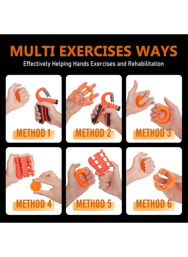 JKSHMYT جيه كيه اس اتش واي تي مجموعة تدريب قوة قبضة اليد (5 قطع)، مقوي الساعد المقاوم القابل للتعديل، مقوي قبضة اليد لبناء العضلات والتعافي من الاصابات للرياضيين - Image 4