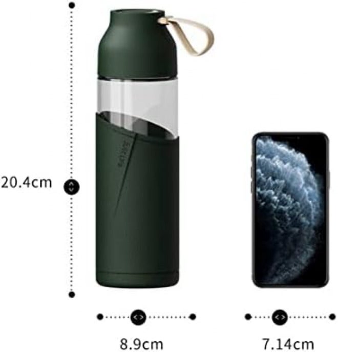 Water Bottle with Sleeve Creative Cute Insulated Glass Milk Juice Coffee Cup Waterbottle Eco Friendly Drinkware(Pink) - Image 5