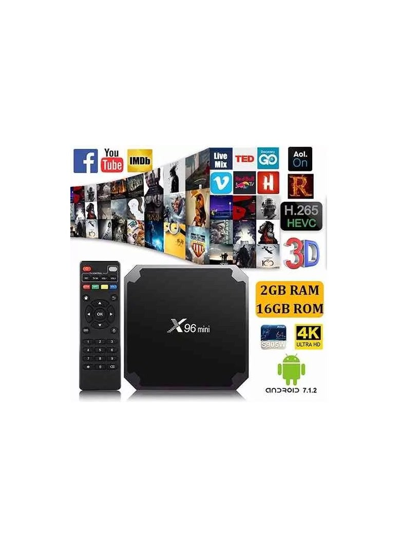 TechFort - Android 4K UHD TV Box With Remote B07N6PFMP1 Black - Image 1