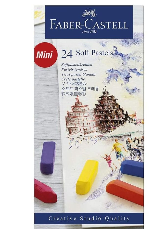 FABER-CASTELL طقم باستيل ناعم مكون من 24 قطعة بألوان متعددة - Image 1