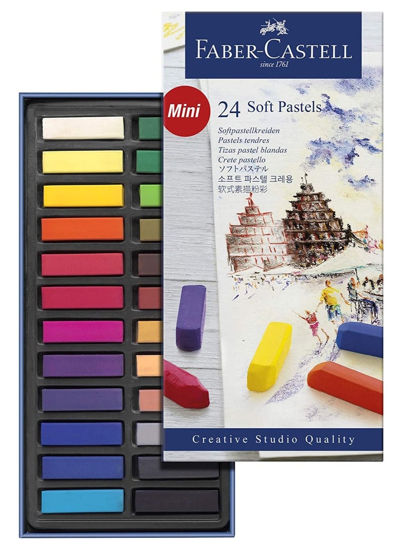 FABER-CASTELL طقم باستيل ناعم مكون من 24 قطعة بألوان متعددة - Image 2