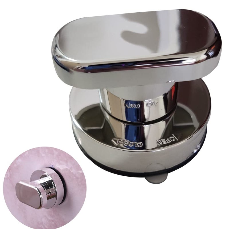 Renyqatt Small Handle for Glass Door and Window Suction Cup Handles for Sliding Doors NonMarking Drawer Grab Bars Cabinet Pulls Bathroom and Toilet Lid Handle Silver - Image 2