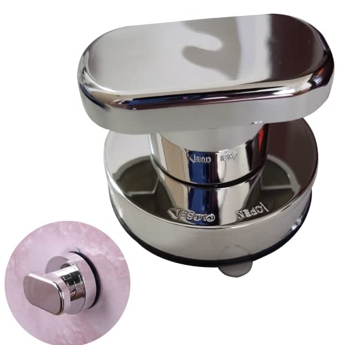 Renyqatt Small Handle for Glass Door and Window Suction Cup Handles for Sliding Doors NonMarking Drawer Grab Bars Cabinet Pulls Bathroom and Toilet Lid Handle Silver - Image 1