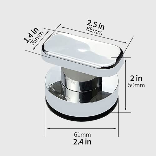Renyqatt Small Handle for Glass Door and Window Suction Cup Handles for Sliding Doors NonMarking Drawer Grab Bars Cabinet Pulls Bathroom and Toilet Lid Handle Silver - Image 3