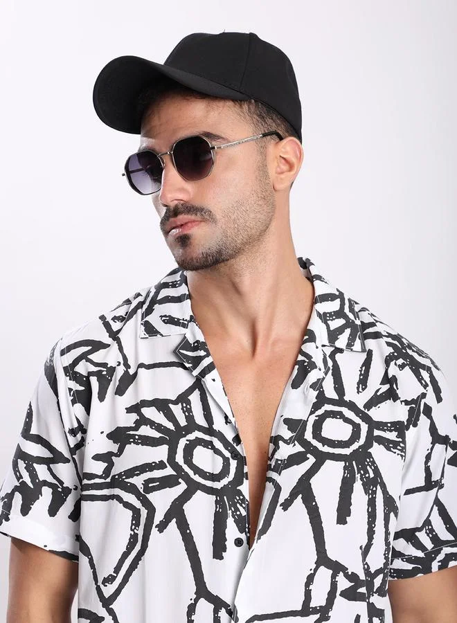 Styli Men White All Over Print Shirt By Bene Kleed
