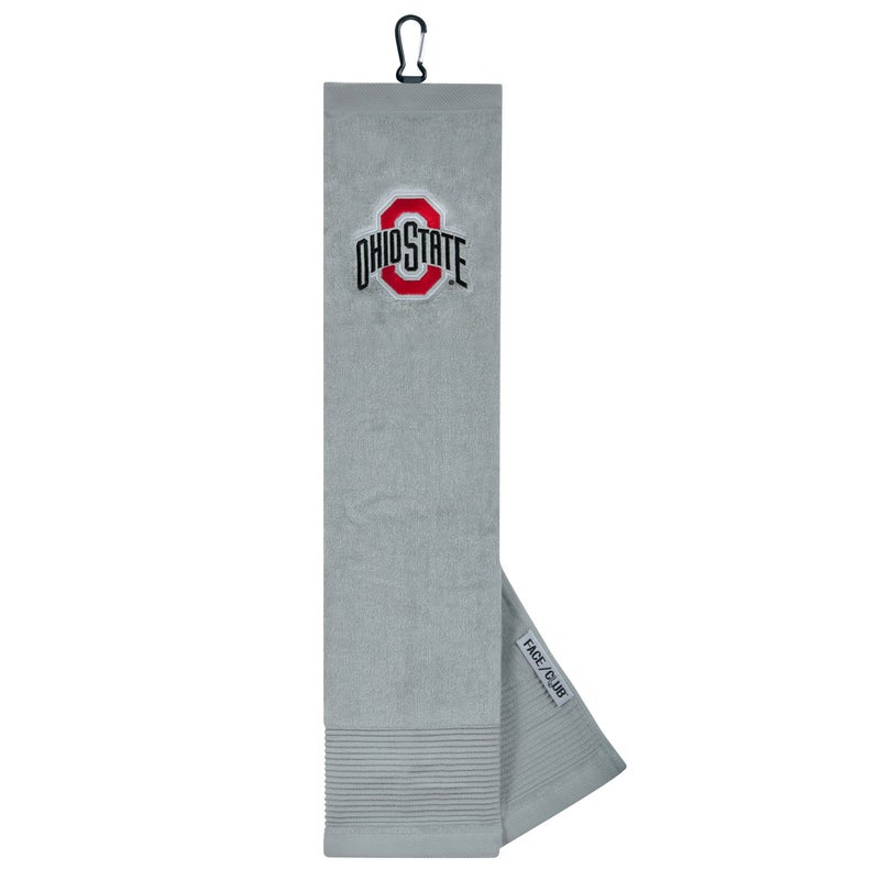 Ohio State Buckeye Face/Club Embroidered Towel