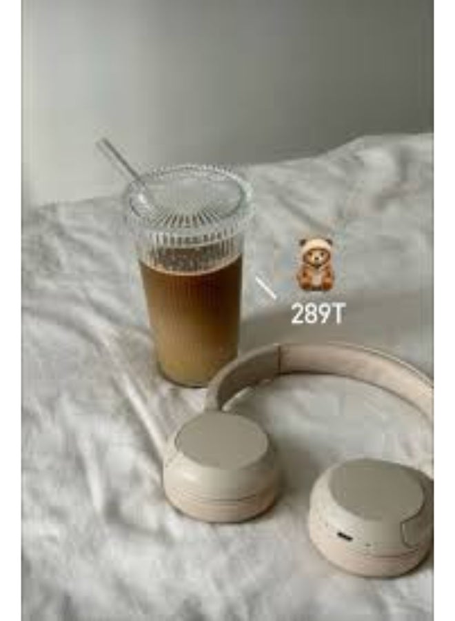 Set of 4 ribbed thermal glass mugs with lids and straws for cold and hot drinks, a stylish necessity
