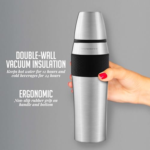 Ovente Stainless Steel Double Walled Vacuum Insulated Mug 26 Ounce, BPA-Free Leak Free and Spill Proof with Removable Cup, Portable Easy Travel and Clean Perfect for Hot or Cold Drinks, Silver TSA26S - Image 2