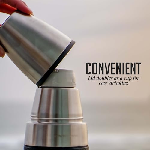Ovente Stainless Steel Double Walled Vacuum Insulated Mug 26 Ounce, BPA-Free Leak Free and Spill Proof with Removable Cup, Portable Easy Travel and Clean Perfect for Hot or Cold Drinks, Silver TSA26S - Image 4