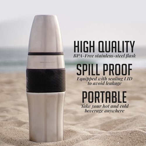 Ovente Stainless Steel Double Walled Vacuum Insulated Mug 26 Ounce, BPA-Free Leak Free and Spill Proof with Removable Cup, Portable Easy Travel and Clean Perfect for Hot or Cold Drinks, Silver TSA26S - Image 3