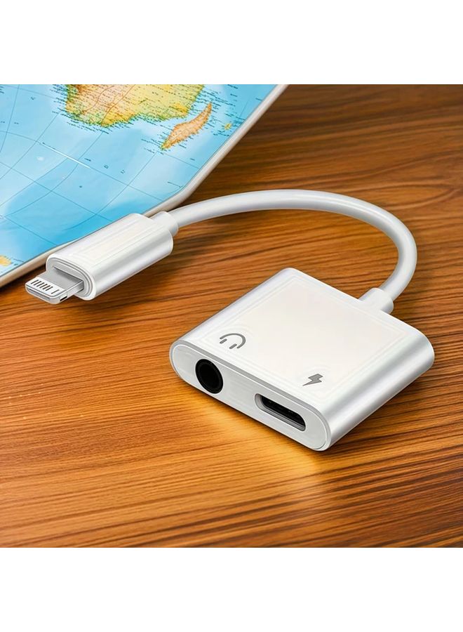1Pack iPhone 2 في 1 محول Lightning مقسم محول صوتي Aux مع دعم الشحن - Image 2