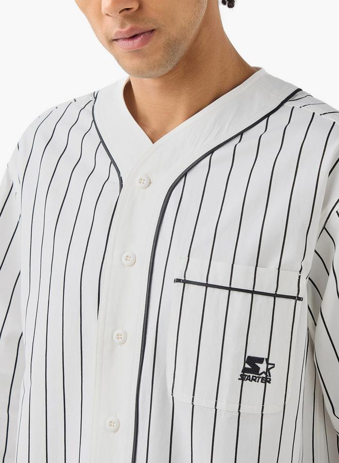Starter Striped Baseball Shirt with Pocket - Image 4