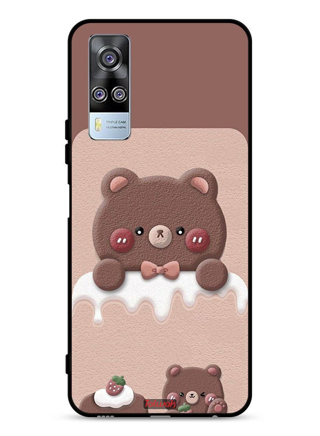 Tolwak vivo Y51 2020 Protective Case Cover Bear Strawberry - Image 1