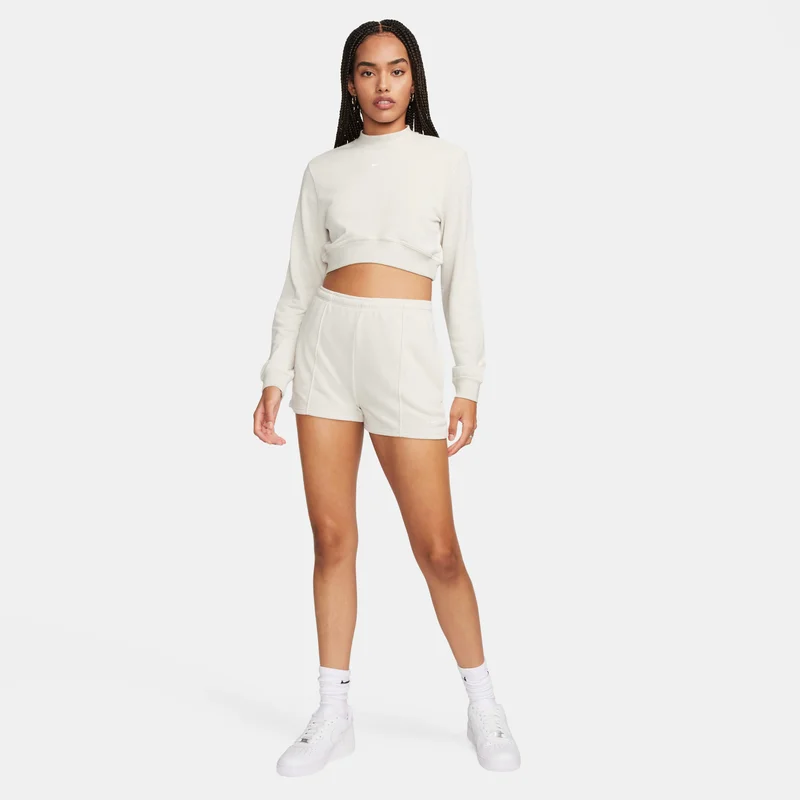 Nike White Women's Sportswear Chill Terry Crop Top for Women | Best Price UAE