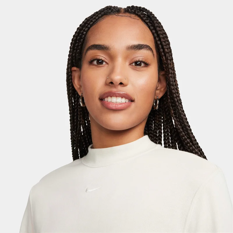 Nike White Women's Sportswear Chill Terry Crop Top for Women | Best Price UAE