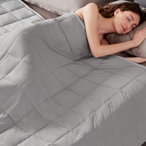 anfie Weighted Blanket Queen Size 60x80 20lbsUltra Soft and Cozy Cooling Weighted Blanket Queen Size for AdultHeavy Blanket with Machine Washable Soft Blanket Stone Grey
