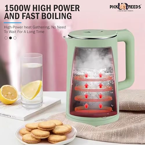 Pick Ur Needs Electric Glass Tea Coffee Kettle Jug With LED Backlight 1500W (1.5 Litres) - Image 2
