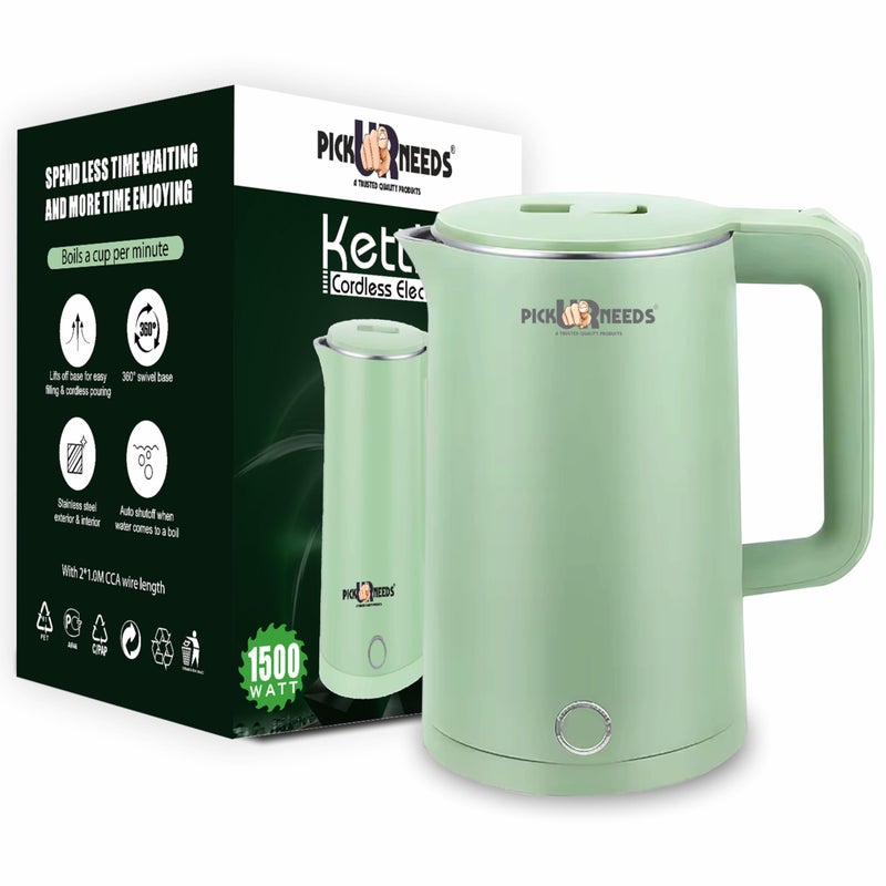 Pick Ur Needs Electric Glass Tea Coffee Kettle Jug With LED Backlight 1500W (1.5 Litres) - Image 4