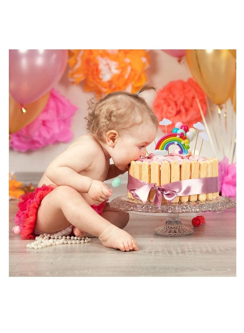 Excefore Cake Decoration, Rainbow Cloud Balloon Shape Cupcake Insert Card, Suitable For Children's Baby Welcome Party, Birthday Wedding Party Cake Decoration (15PCS) - Image 5