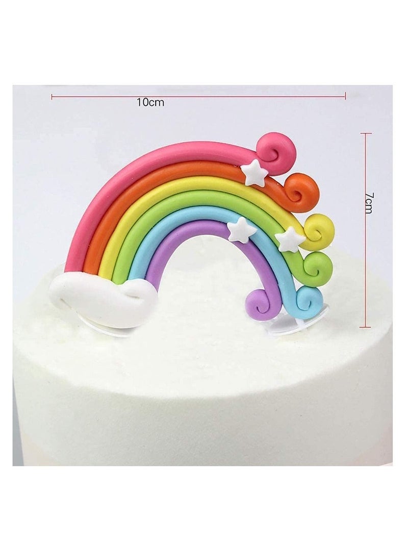 Excefore Cake Decoration, Rainbow Cloud Balloon Shape Cupcake Insert Card, Suitable For Children's Baby Welcome Party, Birthday Wedding Party Cake Decoration (15PCS) - Image 2
