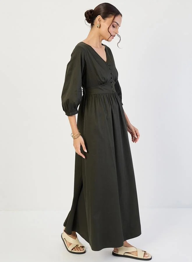 فيميلا فستان طويل بتفصيلة كورسيه