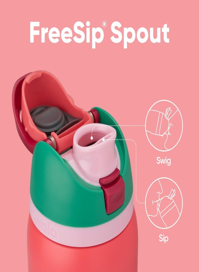 Owala FreeSip Insulated Stainless Steel Water Bottle with Straw for Sports, Travel, and School BPA-Free Sports Water Bottle, 32 oz, Strawberry Field - Image 2