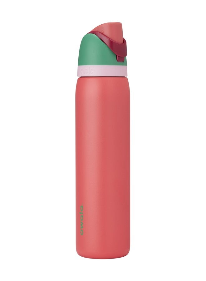 Owala FreeSip Insulated Stainless Steel Water Bottle with Straw for Sports, Travel, and School BPA-Free Sports Water Bottle, 32 oz, Strawberry Field - Image 1