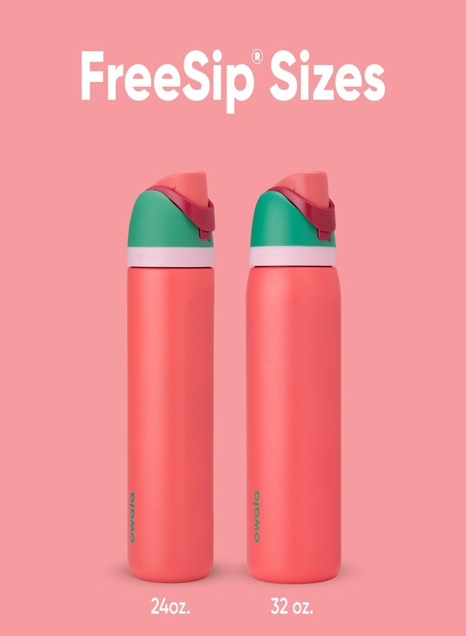 Owala FreeSip Insulated Stainless Steel Water Bottle with Straw for Sports, Travel, and School BPA-Free Sports Water Bottle, 32 oz, Strawberry Field - Image 5