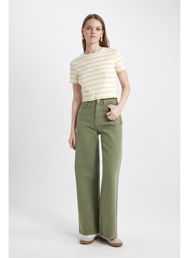DeFacto Woman Fitted Knitted Short Sleeve T-Shirt - Image 3