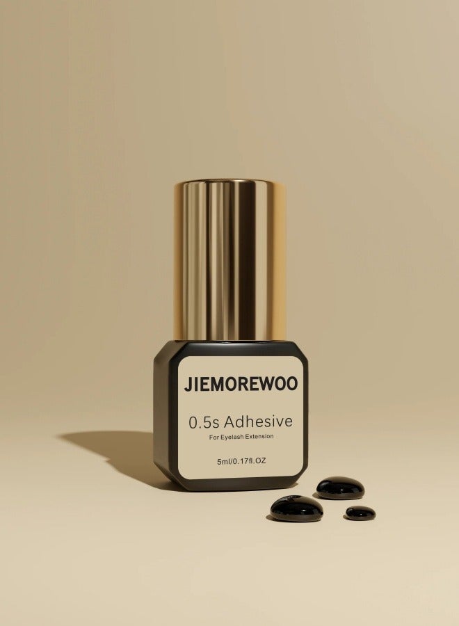 رموش جيمورو لاصق رمش 5 مل -0.5-1 ثانية سريع الجفاف ، ثبات من 8 إلى 10 أسابيع ، أبخرة منخفضة ، تركيبة مناخية بالكامل للرموش الكلاسيكية / الروسية ، محترف ومبتدئ - Image 1