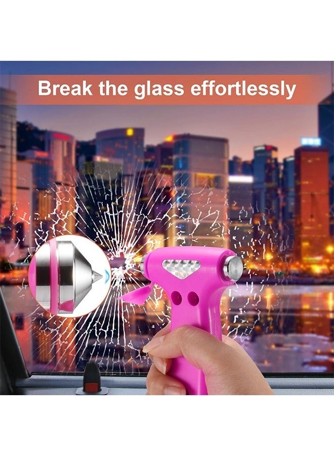 كيلا مطرقة أمان للسيارة، كاسر نوافذ السيارات وقاطع حزام الأمان للنساء، مجموعة أدوات طوارئ على الطريق، أدوات هروب 3 في 1، أساسيات الرحلات البرية (1، وردي) - Image 5