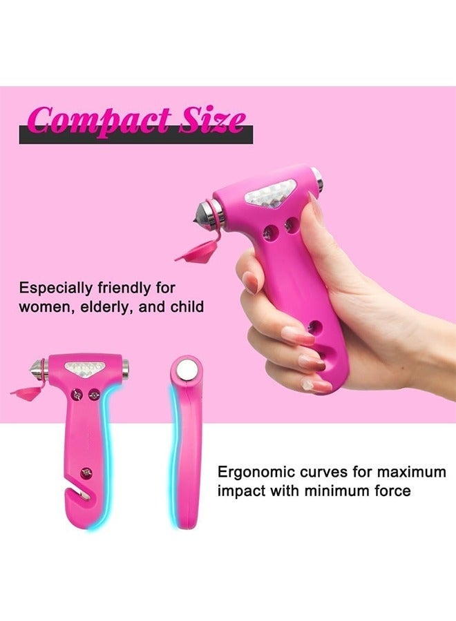 كيلا مطرقة أمان للسيارة، كاسر نوافذ السيارات وقاطع حزام الأمان للنساء، مجموعة أدوات طوارئ على الطريق، أدوات هروب 3 في 1، أساسيات الرحلات البرية (1، وردي) - Image 3