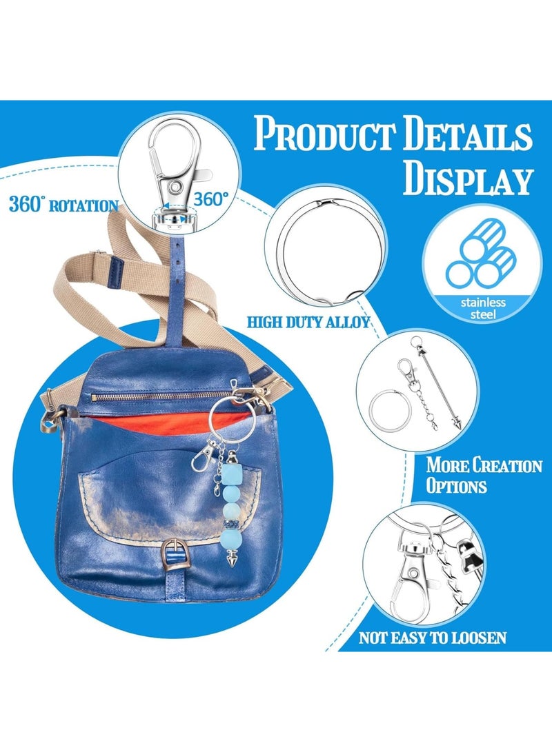 SYOSI Beadable Keychains, DIY Blank Metal Keychain Bars for Bead Crafting Jewelry Making, 18 Pack Silver Beaded Keychain Kit for Handmade Crafts Supplies and Gift Ideas - Image 3