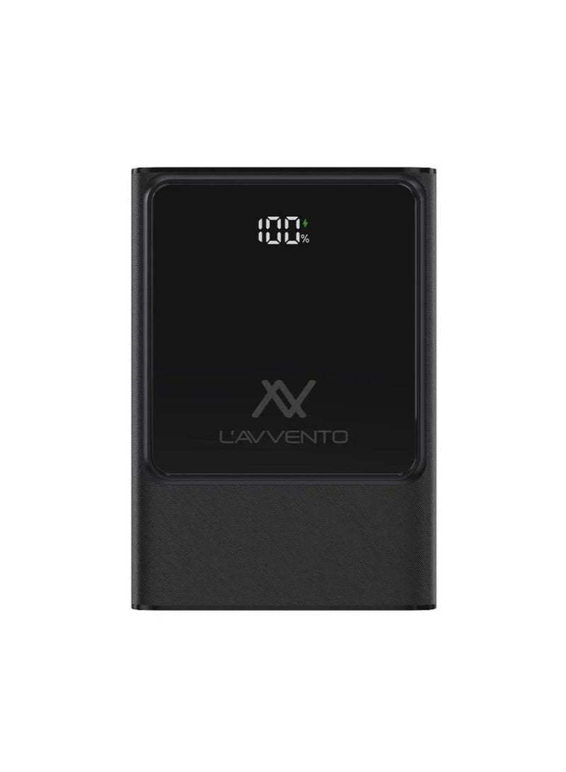 بنك الطاقة أدڤنت بسعة 10000 مللي أمبير، وقوة 22.5 واط، ومؤشر LCD - أسود