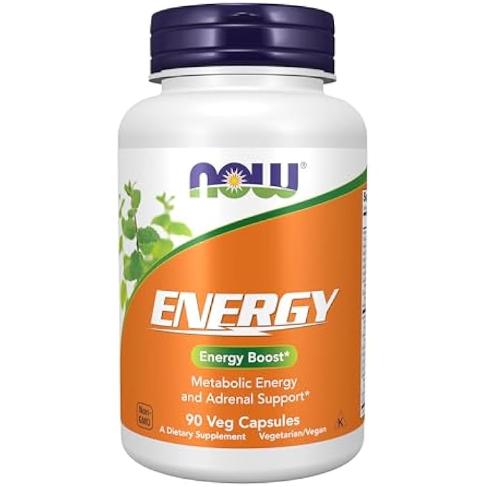now Supplements, Energy Dietary Supplement (lncludes B Vitamins, Green tea, Panax Ginseng and Rhodiola), 90 Capsules - Image 1
