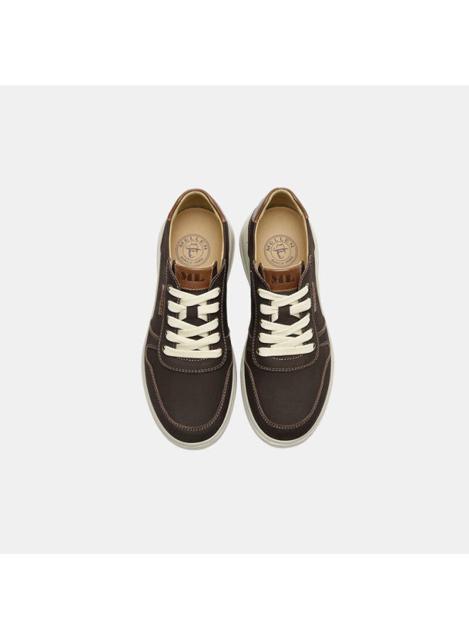 Mellen Vintage Trendy Colorblock Comfortable Durable Breathable Casual Sneakers Men Ms767591 Dark Brown Size 43 - Image 2