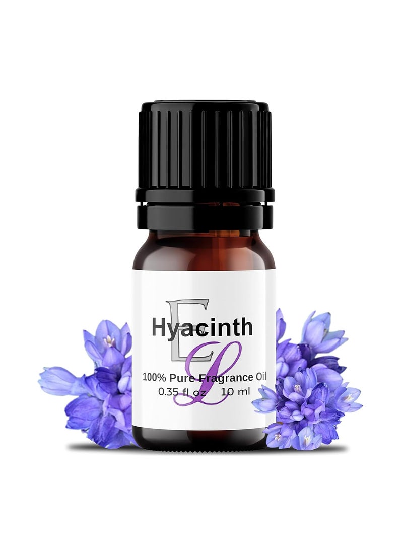 Eclectic Lady Hyacinth Fragrance Oil, 10 ml Premium, Long Lasting Diffuser Oils, Elegant, Delightful Essential Oils with Real Floral Fresh Aroma, Relaxing Spring & Natural Aromatherapy 