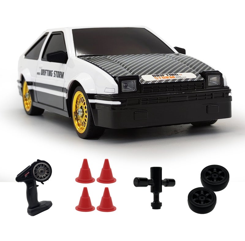 فونسترز سيارة فانسترز دريفت سيريز للتحكم عن بُعد | سيارة دفع رباعي بمقياس 1:16 مزودة بإضاءة LED وملحقاتها | سيارة سباق دريفت عالية السرعة بتردد 2.4 جيجاهرتز للأطفال من سن 6 سنوات فما فوق | سيارة كهربائية حمراء للتحكم عن بُعد مزودة ببطارية قابلة لإعادة الشحن - Image 1