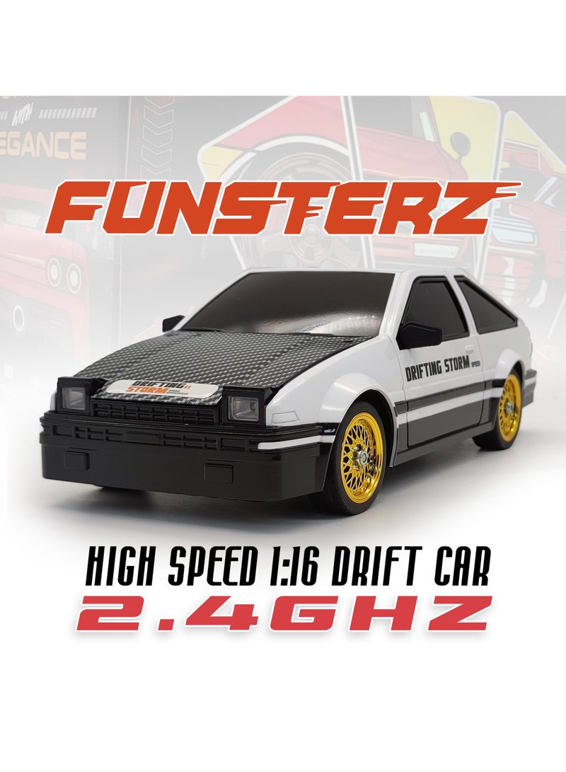 فونسترز سيارة فانسترز دريفت سيريز للتحكم عن بُعد | سيارة دفع رباعي بمقياس 1:16 مزودة بإضاءة LED وملحقاتها | سيارة سباق دريفت عالية السرعة بتردد 2.4 جيجاهرتز للأطفال من سن 6 سنوات فما فوق | سيارة كهربائية حمراء للتحكم عن بُعد مزودة ببطارية قابلة لإعادة الشحن - Image 3