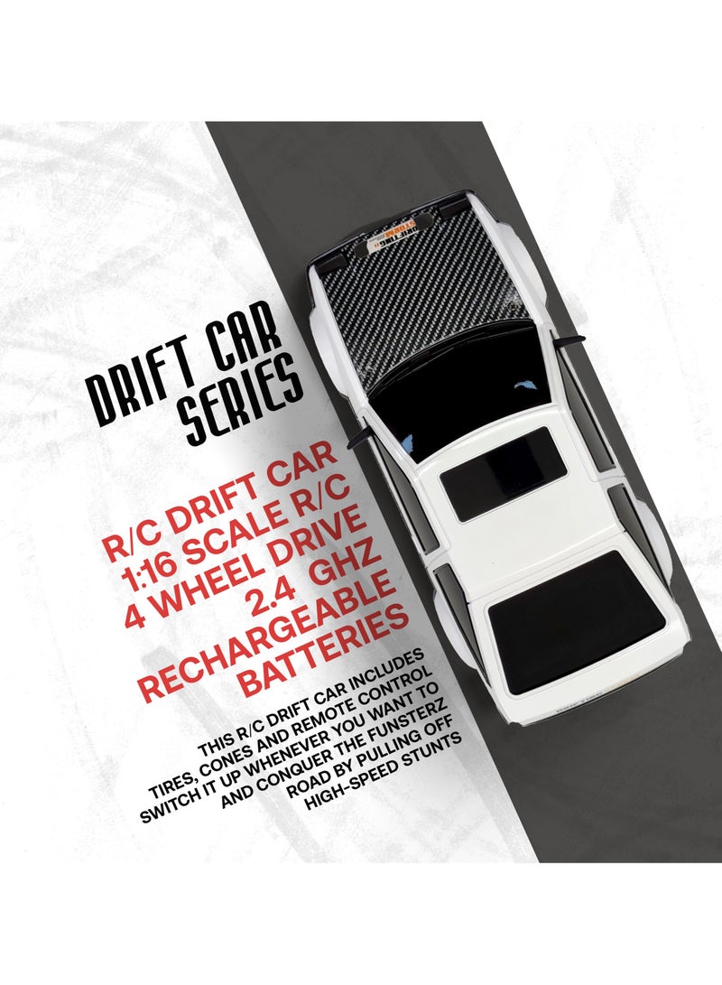 فونسترز سيارة فانسترز دريفت سيريز للتحكم عن بُعد | سيارة دفع رباعي بمقياس 1:16 مزودة بإضاءة LED وملحقاتها | سيارة سباق دريفت عالية السرعة بتردد 2.4 جيجاهرتز للأطفال من سن 6 سنوات فما فوق | سيارة كهربائية حمراء للتحكم عن بُعد مزودة ببطارية قابلة لإعادة الشحن - Image 5