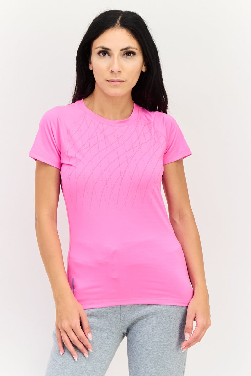 PUMA Women Sportswear Fit Short Sleeves Running T-Shirt, Bright Pink - Image 1