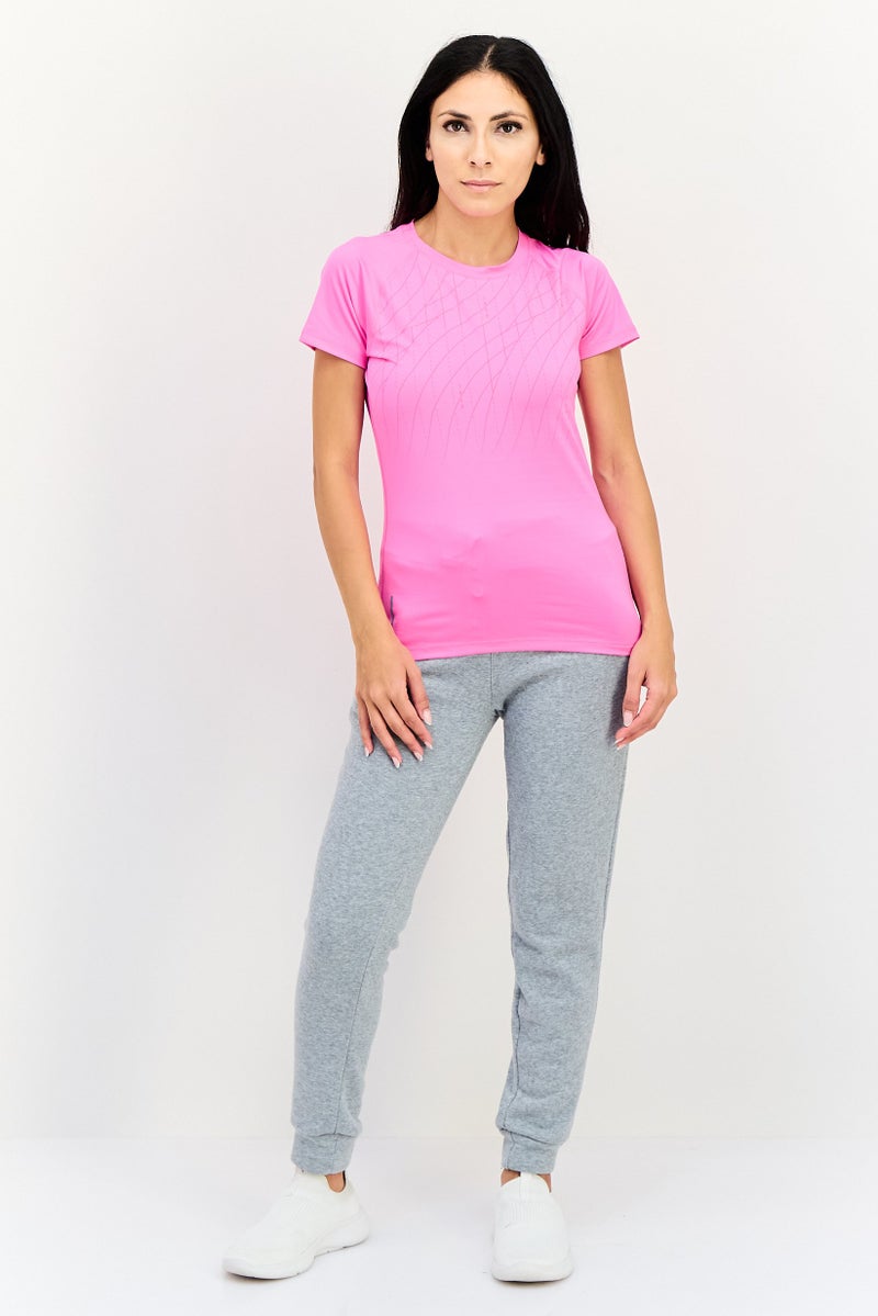 PUMA تي شيرت رياضي نسائي بأكمام قصيرة، وردي زاهي - Image 4