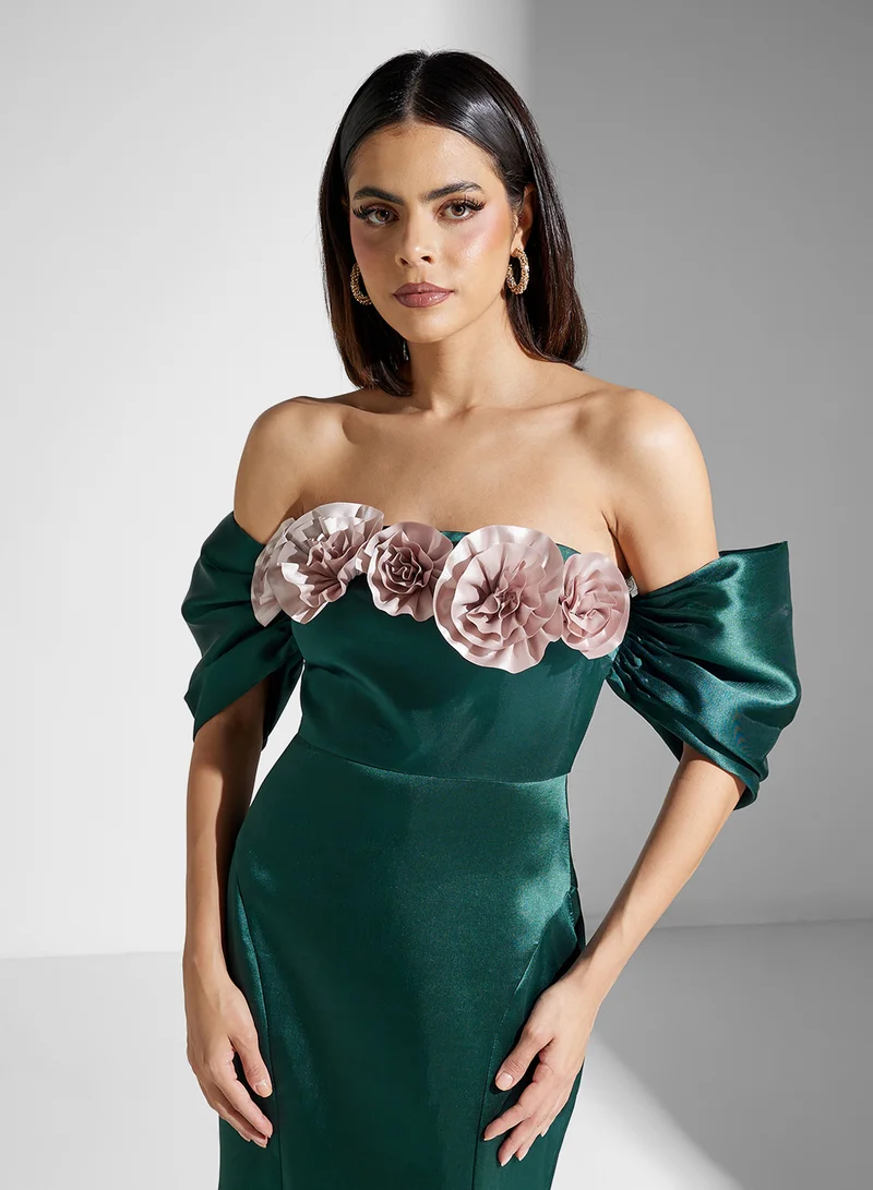 نمشي x Floral Off-Shoulder Dress