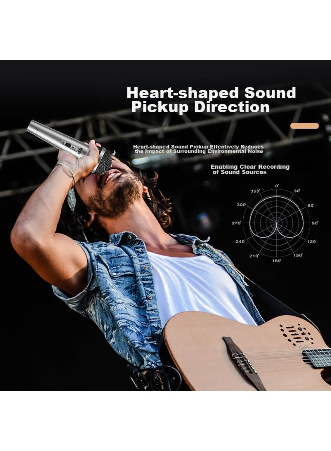 Soaiy Wired Microphone, Wired Dynamic Karaoke, Home Ktv Singing, Stage Karaoke, Conference, Speech, Broadcasting, Home Desktop Computer Speaker, High Quality, H30 - Image 3