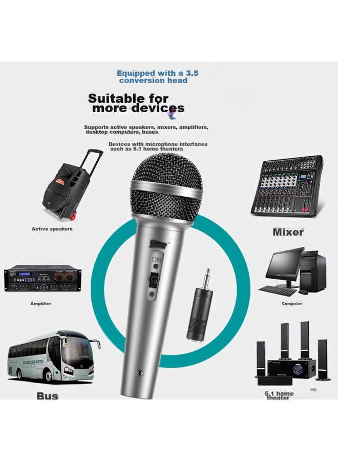 Soaiy Wired Microphone, Wired Dynamic Karaoke, Home Ktv Singing, Stage Karaoke, Conference, Speech, Broadcasting, Home Desktop Computer Speaker, High Quality, H30 - Image 2